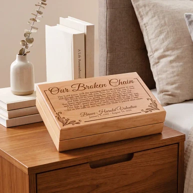 Broken Chain personalized keepsake box for a grandmother or grandfather