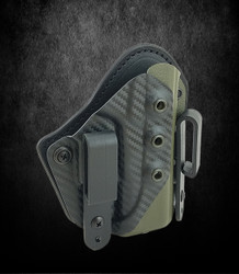 IWB Comp Cut Holster in OD Green & Carbon Fiber  - Carry with Confidence