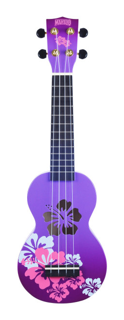 Mahalo Designer Soprano Ukulele - Purple Hibiscus