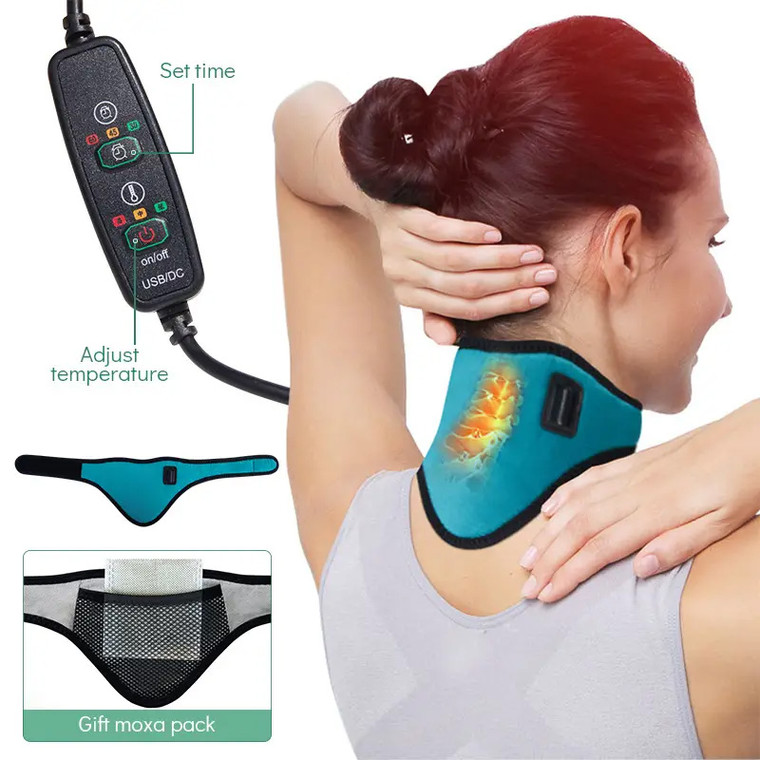 Graphene Electric Heating Neck Protector, Mugwort Low Pressure Heating Neck Protector, Cervical Spine Heat Compress, USB Electric Heating Infrared Moxibustion Neck Protector