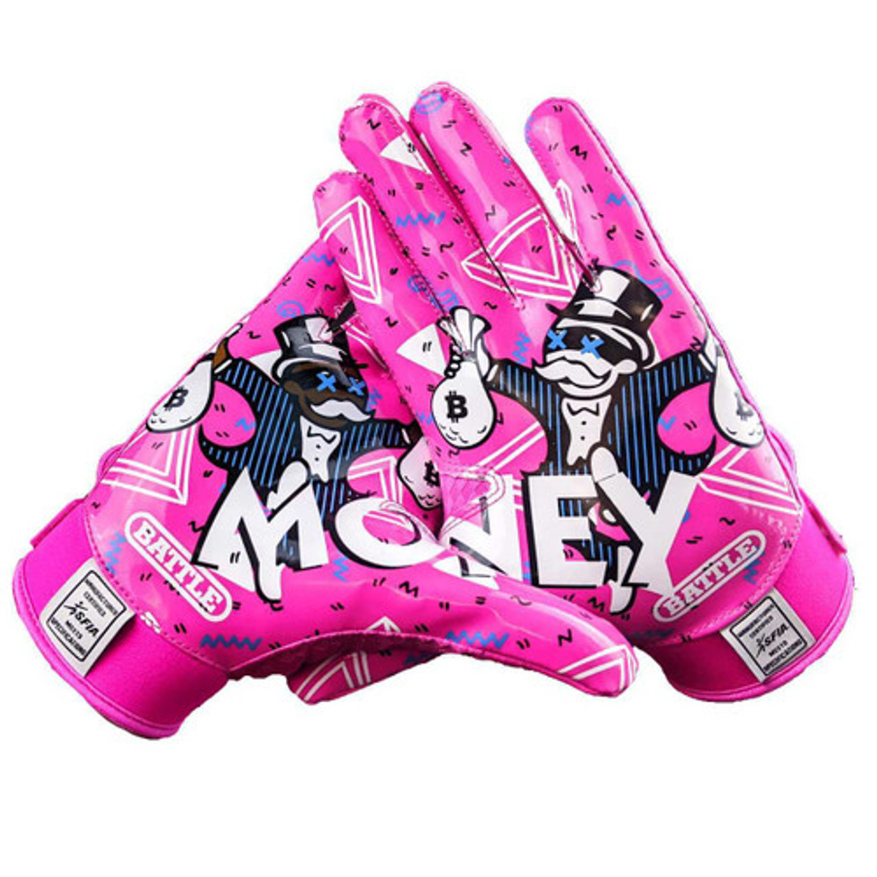 BATTLE, Accessories, Battle Sports Pink Youth Triple Threat Receiver  Gloves Size Medium