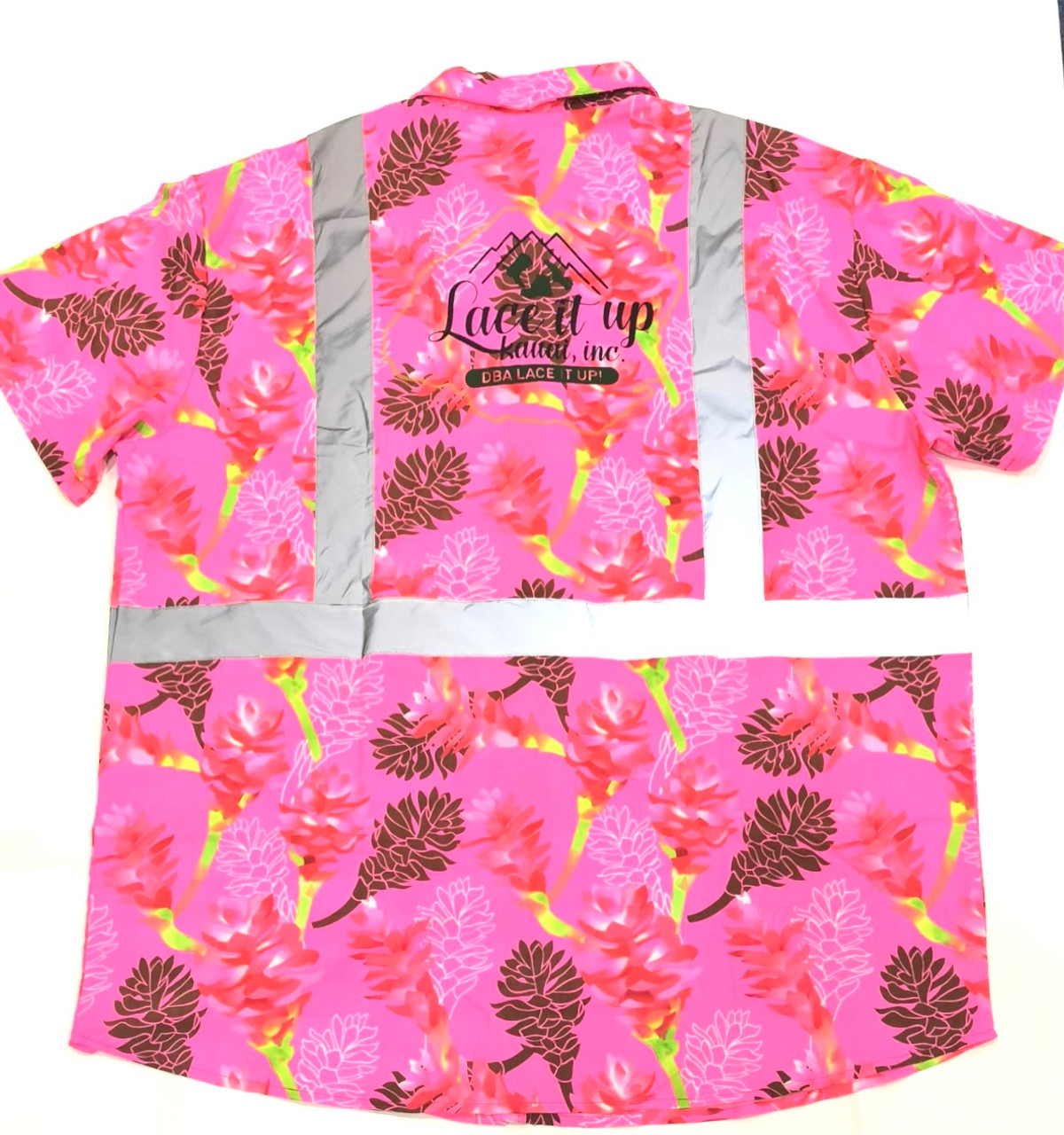 High Visibility Aloha Shirt - Pink Ginger - Lace It Up Kauai, Inc