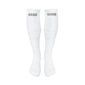 Football Socks (Long) White with Black Logo - Adult 35AP300001