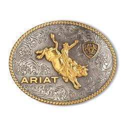 Ariat Oval Rope Edge Bullrider Antique Silver and Antique Gold A37056