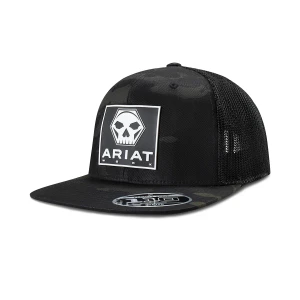 Ariat Mens Cap Snap Back FF110 Skull Bolt Dark Green A290002919