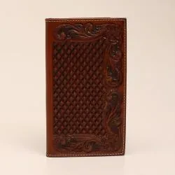 Ariat Rodeo Wallet Basketweave Floral Embossed Tan A3544208