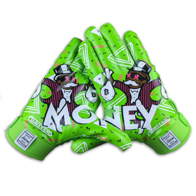 Green Money Man 2.0 Football Gloves - Youth 3GLY20004