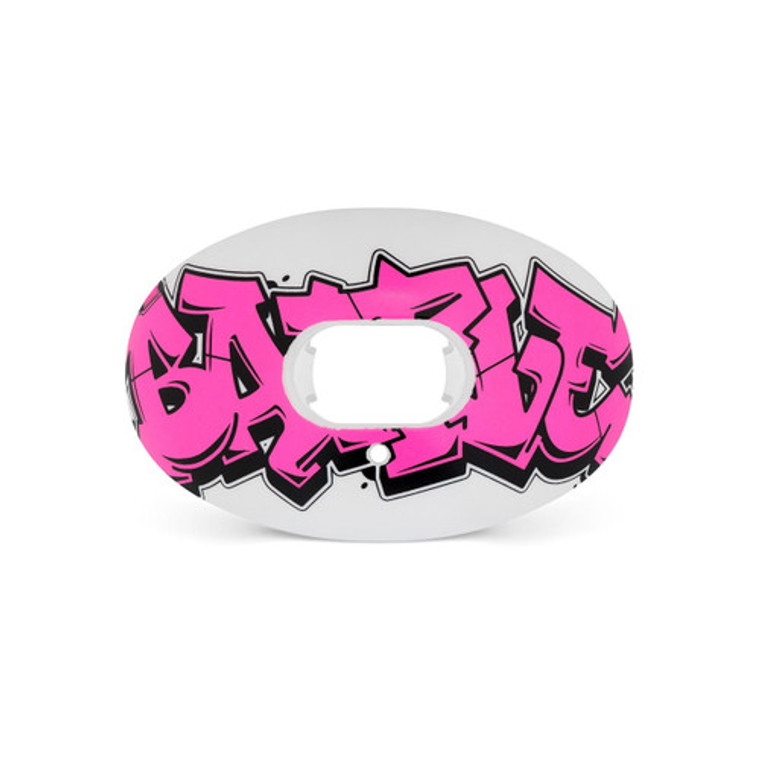 "Graffiti" Oxygen Football Mouthguard - White with pink logo30MG005001