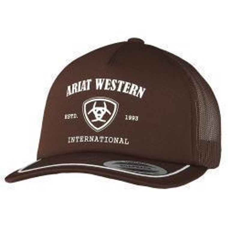 ARIAT MENS CAP SNAP BACK FOAM FRONT SCREEN PRINT BROWN A300089002