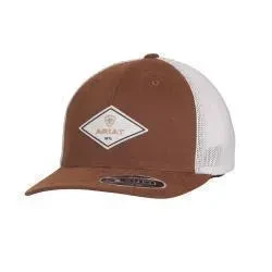 Ariat Mens FlexFit 110 Cap Diamond Faux Leather Patch Brown A300086502