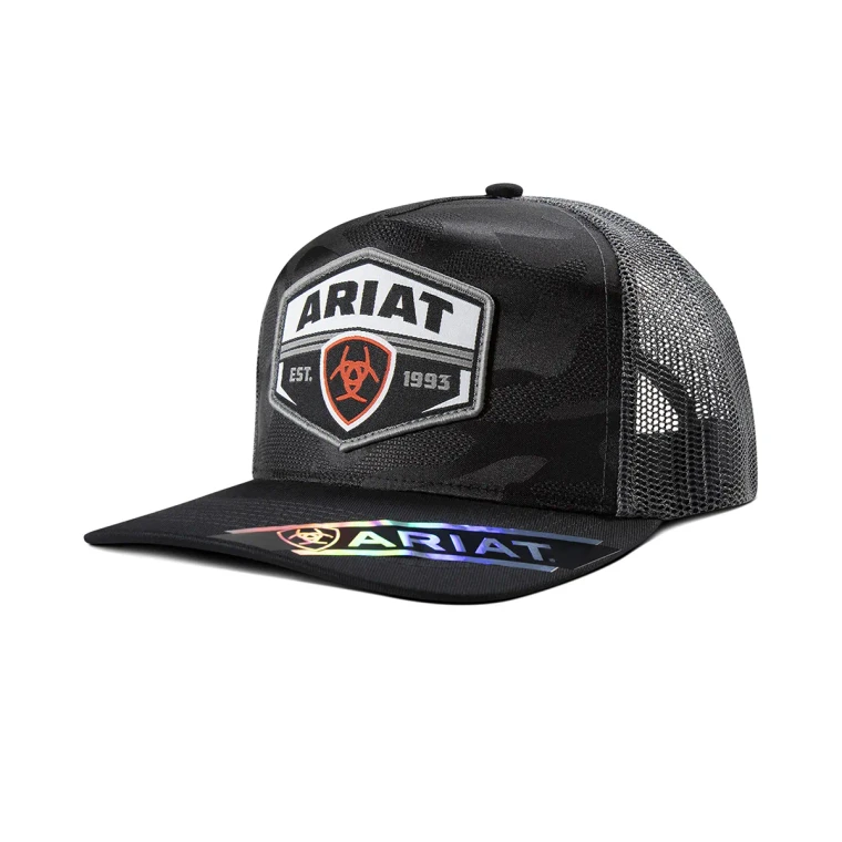 Ariat Mens Cap Snap Back Camo Patch Black A300095401