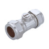 Chrome plated quarter-turn positive stop isolating valve for high pressure plumbing systems