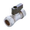 Chrome plated isolating valve with lever and black handle