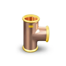 Press-Fit Equal Tee Copper All Ends-Gas 28mm