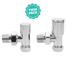 T-Pro Angled Radiator Valve 15mm Chrome-Twin Pack