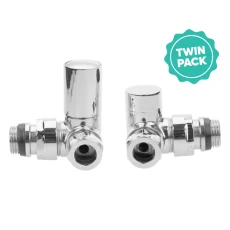T-Pro Plus Corner Radiator Valve 15mm Chrome Twin Pack