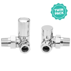T-Pro Corner Radiator Valve 15mm Chrome Twin Pack