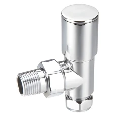 T-Pro Chrome Radiator Valve Angled Round Handwheel 15mm