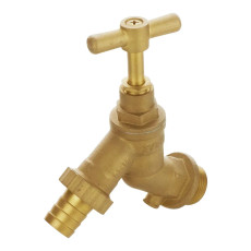 Brass hose union bib tap with check valve