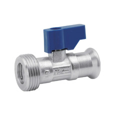 Chrome plated press-fit washing machine valve with check valve