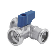 Chrome plated press-fit washing machine tee valve
