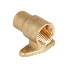 Solder End Feed Wall Plate Adaptor Straight 15mmx1/2"