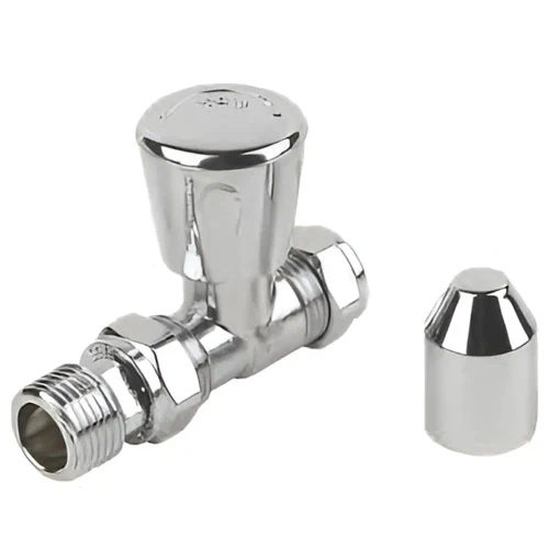 T-Pro 15mm Straight Radiator Valve & 15mm Nut Chrome