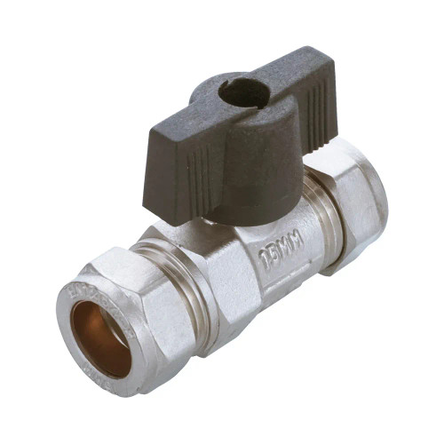 Isolating valve with black Handle chrome plated and heavy patterned