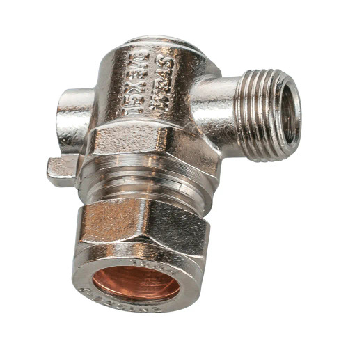 Chrome plated flat faced angled isolating valve