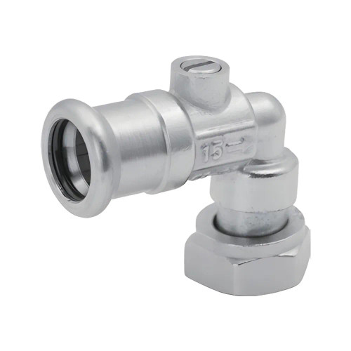 Chrome plated press-fit m profile angled service valve