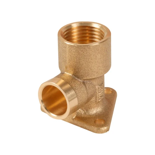 Solder End Feed Wall Plate Adaptor Angled 15mmx1/2"