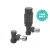 Thermostatic Angled Radiator Valve + L/S 15mm Anthracite Twin Pack