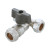 Chrome plated isolating valve tee with black handle