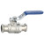 Chrome plated press-fit lever ball valve with blue and red handle