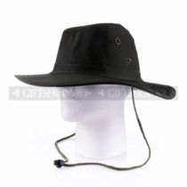 Dark Green Summer Sun Hat with Side Buttons (Side)