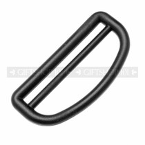 D Rings w/ Slide - Plastic - 2 Inch - Black