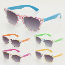 Retro Square Shape Flower Frame Kids Sunglasses K61FL