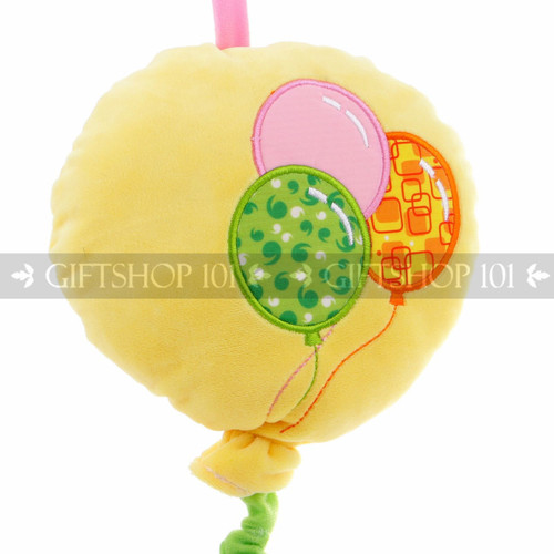 17" Wild Animals On Balloon "Lullaby" Baby Pull String Musical Plush - Pink Elephant - Image 2