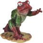 3.25 Inch Green and Red Super Frog Posing on Lilly Pad Figurine