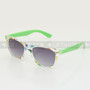 Retro Square Shape Flower Frame Kids Sunglasses K61FL Green