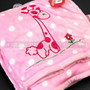 38" Wild Animals Print Soft Baby Blanket - Pink With Griaffe - Image 4