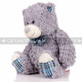 14" Einstein Bear With Scarf Soft Plush Toy Stuffed Animal - Gray - Image 2