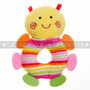 7" Cute Bee Soft Plush Baby Rattle With Multi Color Teether - Muilt Color - Image 1