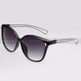 Cat Eye  Shape Fashion Wire Arm Sunglasses 89026 - Black