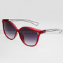 Cat Eye  Shape Fashion Wire Arm Sunglasses 89026 - Red