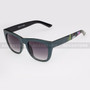 Classic Shape Abstract Graphic Arm Sunglasses 80656 - Black