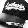 Mesh Black Los Angeles Baseball Cap with Adjustable Straps (Detail)