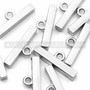 0.75" Silver Plasted Metal Bar Clasps Secure Bracelets Lock