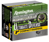Remington 45 ACP Ammunition Ultimate Defense Compact CHD45APBN 230 Grain Brass Jacket Hollow Point 20 Rounds