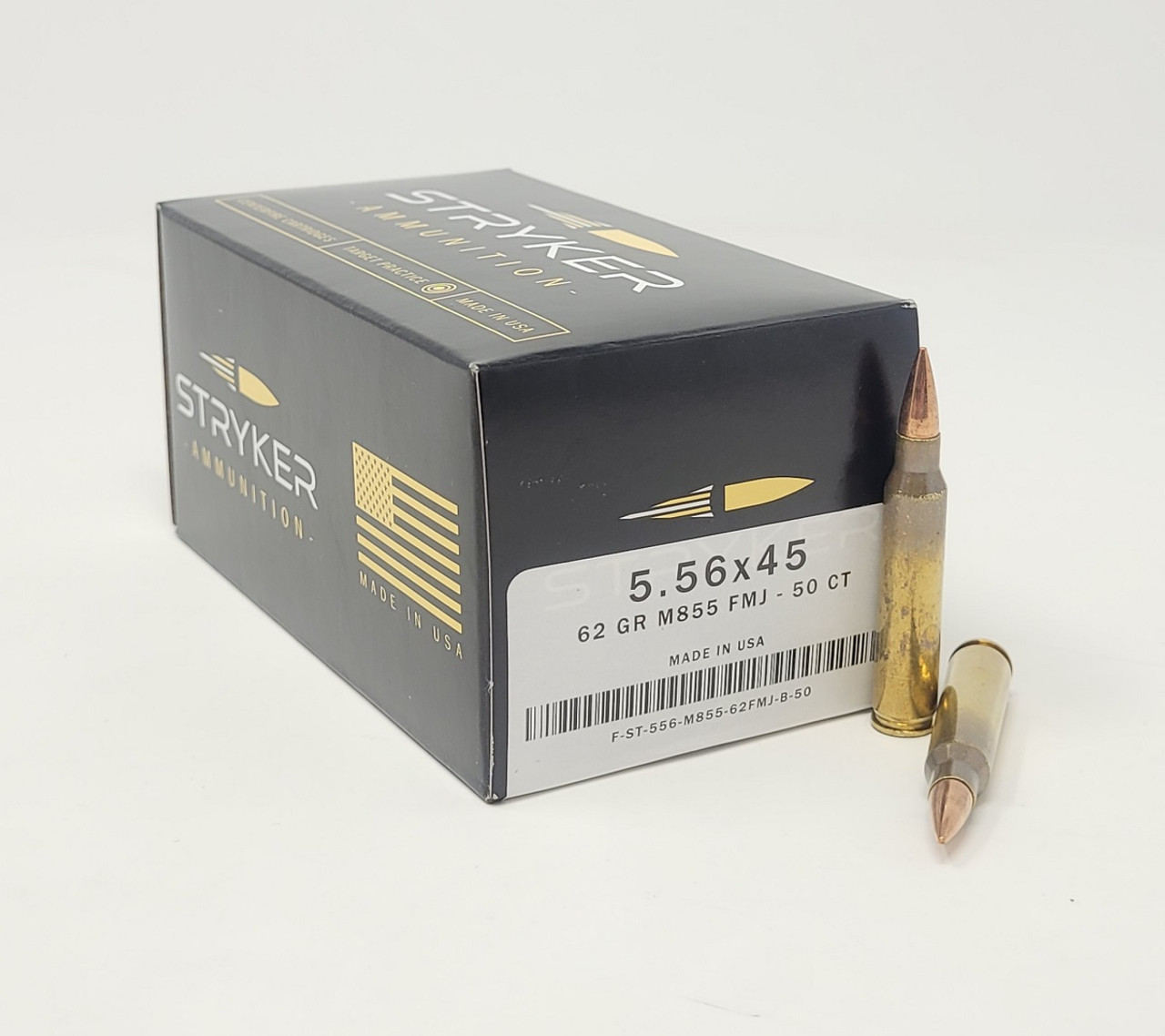 Stryker 556 Nato M855 Ammunition 62 Grain Steel Core Full Metal Jacket Can 1000 Rounds